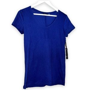 NEW Dex Basic Saphire Blue Scoop Neckline Modal Blend T Shirt Womenโs Size Small